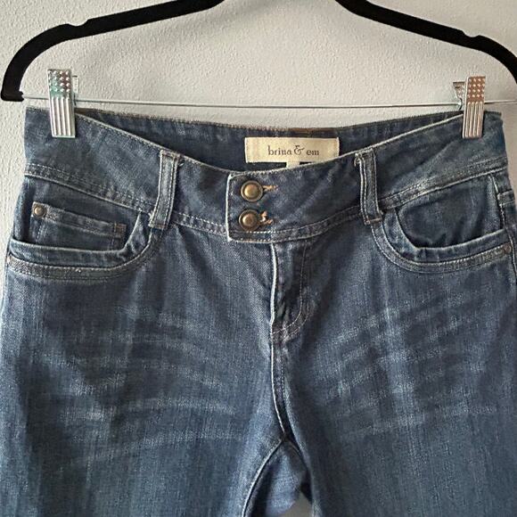 Brina & Em Cropped Capri Blue Denim Jeans Women's Sz 6 - Picture 2 of 12